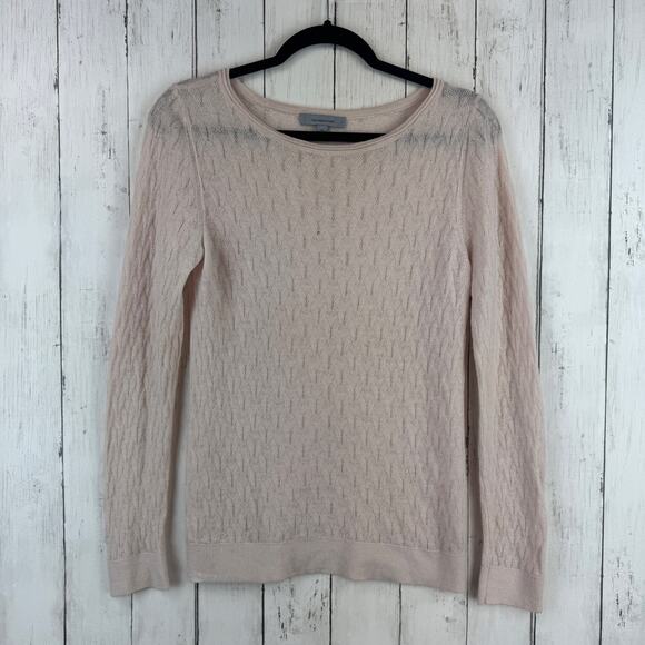 Classiques Entier Pink Hush Cashmere Textured Knit Sweater Pullover Size Medium - Picture 2 of 12